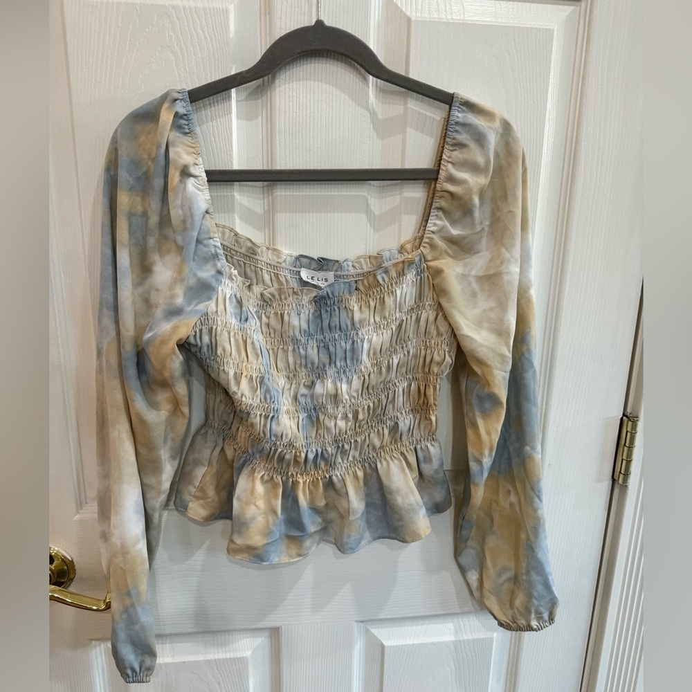 Lelis Smocked Long Sleeve top Size L